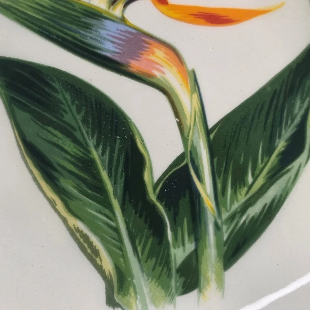 Santa Anita Ware Bird Of Paradise Flowers Of Hawaii Chop Plate & Vegetable Bowl - Picture 8 of 11
